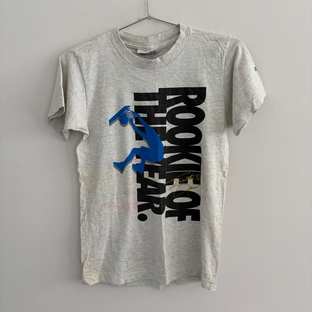 Vintage 90s Reebok Shaquille O'Neal Shaq Rookie of the Year T-Shirt Grey Medium